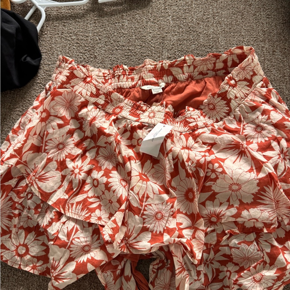 American Floral Orange and White Skort NWT